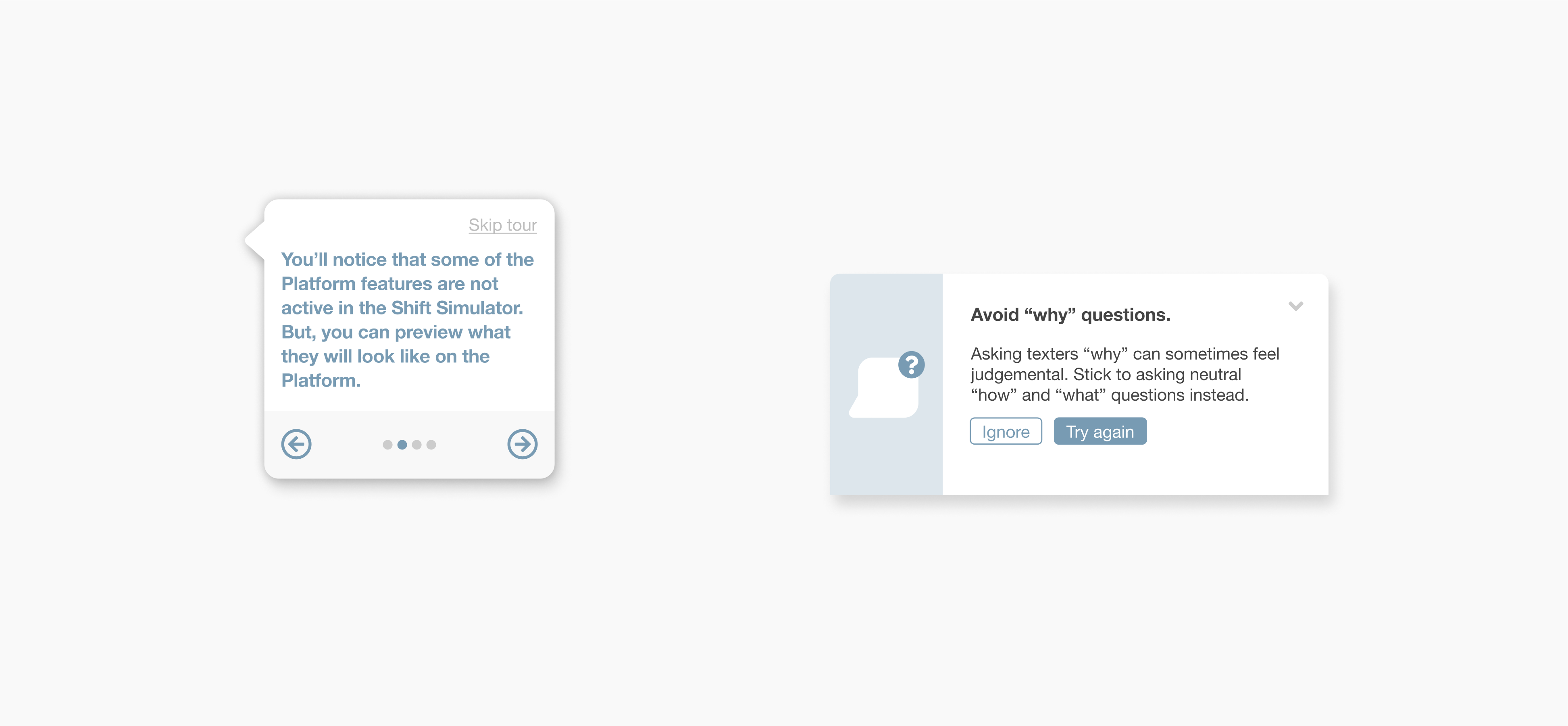 Shift Simulator components without readout orders marked.