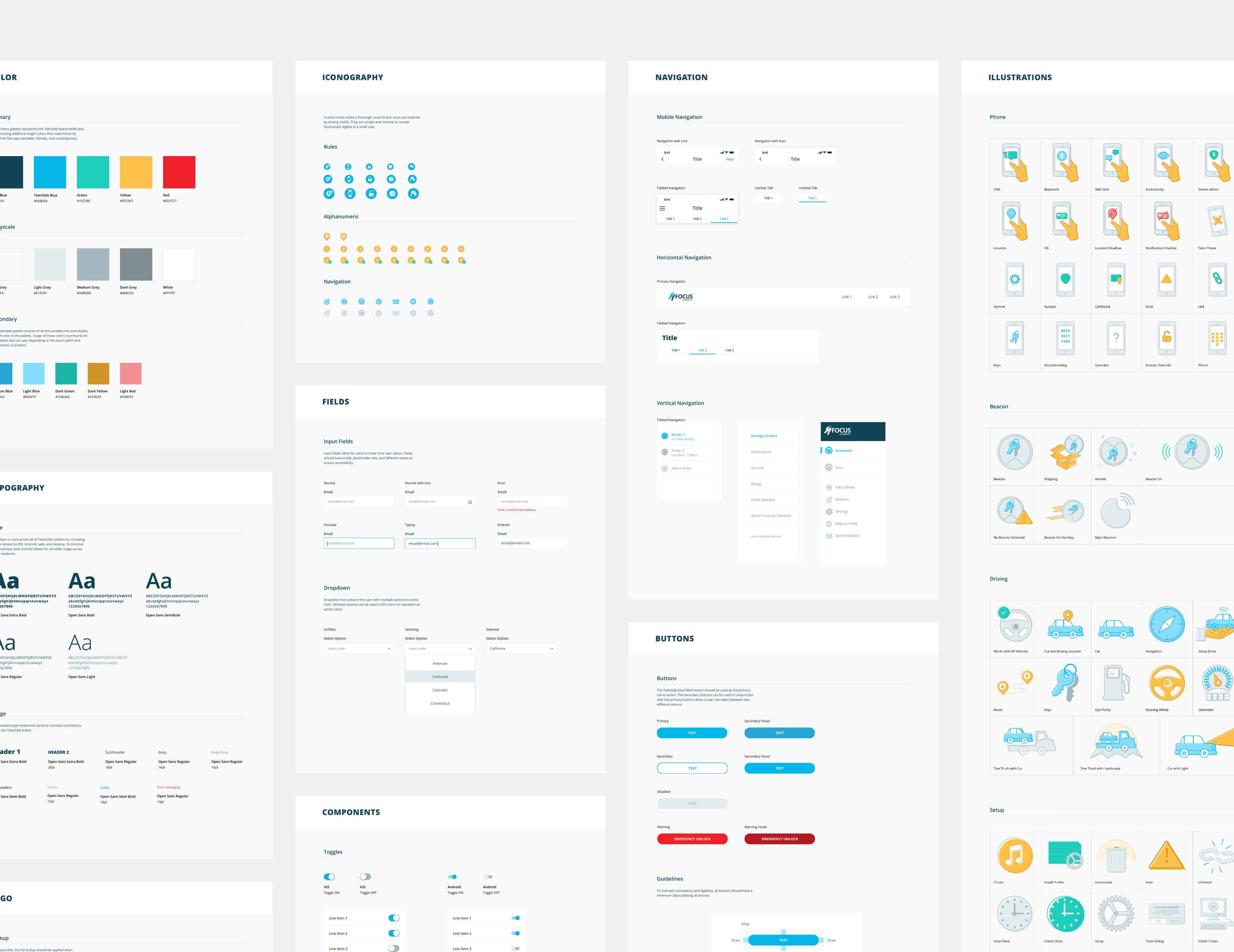 The entire TeenSafe component, style, and patterns library